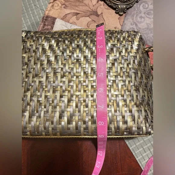 Gold Woven Brazilian Leather Crossbody - Picture 7 of 12